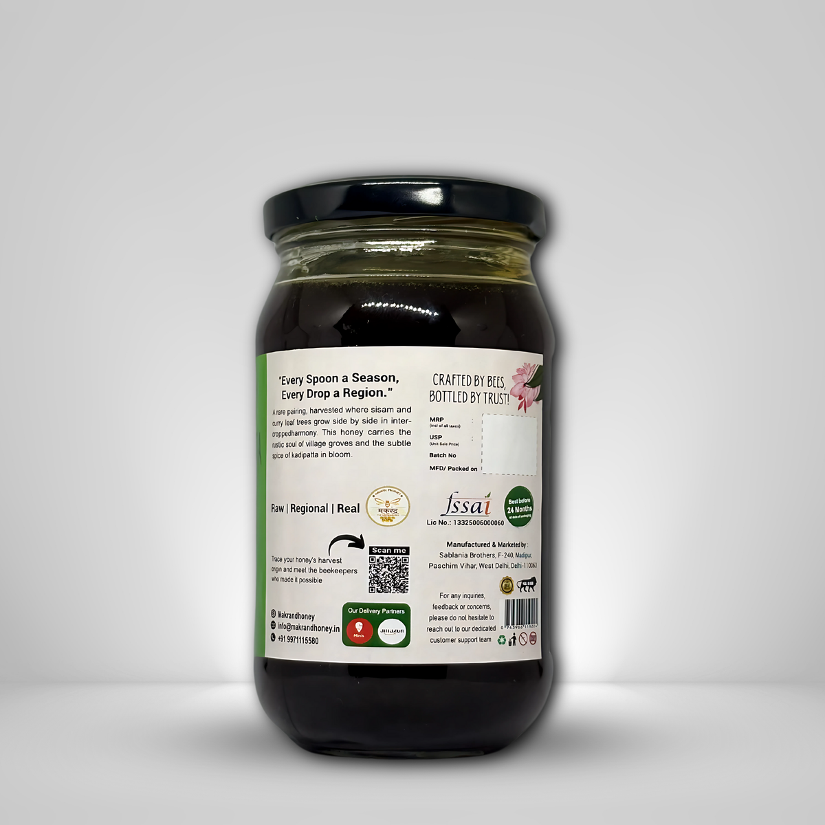 Raw Sisam Kadipatta Honey